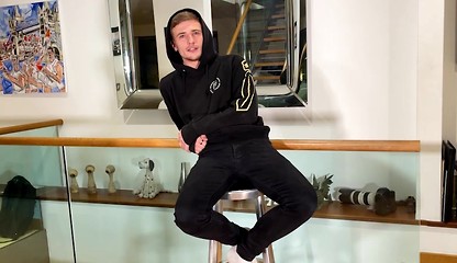 Young Sporty Straight Lad Shows off his Fit Body & Wanks his Big Hard Uncut Cock & Cums!