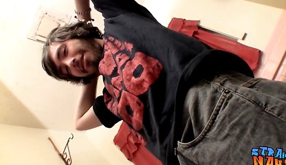 Hung straight thug Samuel Phatom masturbates and jizzes solo