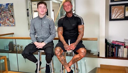 Muscular Stud Harry Wanks & Sucks Troy's Uncut Cock & Straight Lad Troy Returns the Favour!