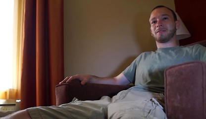 Room service for sexy slim straight dude