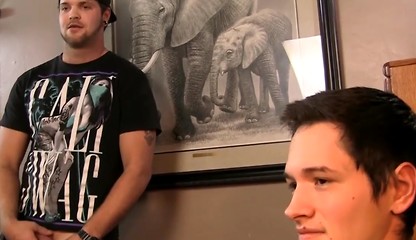 Young twink jerks off his dick and cums while watching porn