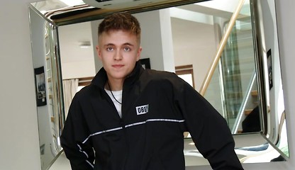 Young & Handsome Harrison Wanks his Uncut Cock & Shoots his Load Everywhere!