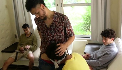 LatinLeche - Cute Boy Gets his Asshole Plowed by three Guys