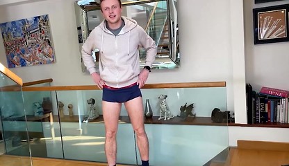 Straight Young Athletic Footballer Returns & Wanks his Hard Uncut Cock & Cums Everywhere!