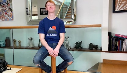 Straight Young Lucas Wanks his Big Long Uncut Cock & Squirts a Load of Cum all over Himself!
