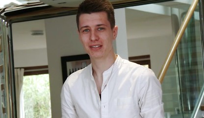 Tall Young & Lean Zack Hanson Wanks his Long Uncut Cock & Pumps his Hole with a Dildo!