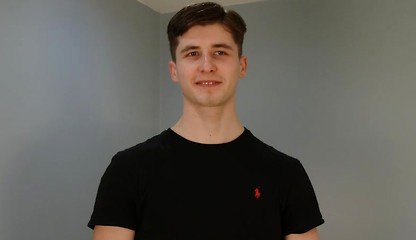Straight Young Athletic Ryan's 1st Ever Man Wank & Shoots a Big Load of Jizz!