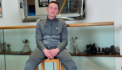 Fit Young Straight Danny Wanks his Hard Uncut Cock & Shoots a Big Load of Jizz Everywhere!