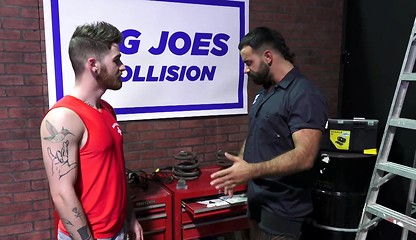 Nick Milani rides his mechanic Teddy Torres cock