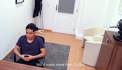 BigStr - Economics University Student Gets His Tight Asshole Fucked For Cash At A Job Interview