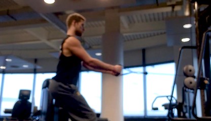Young & Horny Lad Joel has a Risky Wank at the Gym