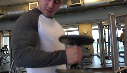 Hot Muscle Stud Dom Knight Works Out And Jerks OFF