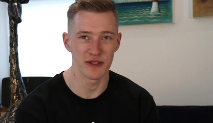 Young Straight Blond Hunk Tom Reveals His Ripped Body and Ultra Big Uncut Cock!