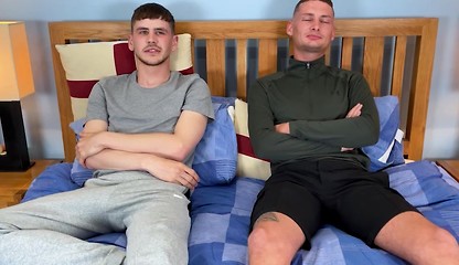 Straight Lads Danny & Dominic Wank Each Other's Hard Uncut Cocks & Danny Sucks his First Man!